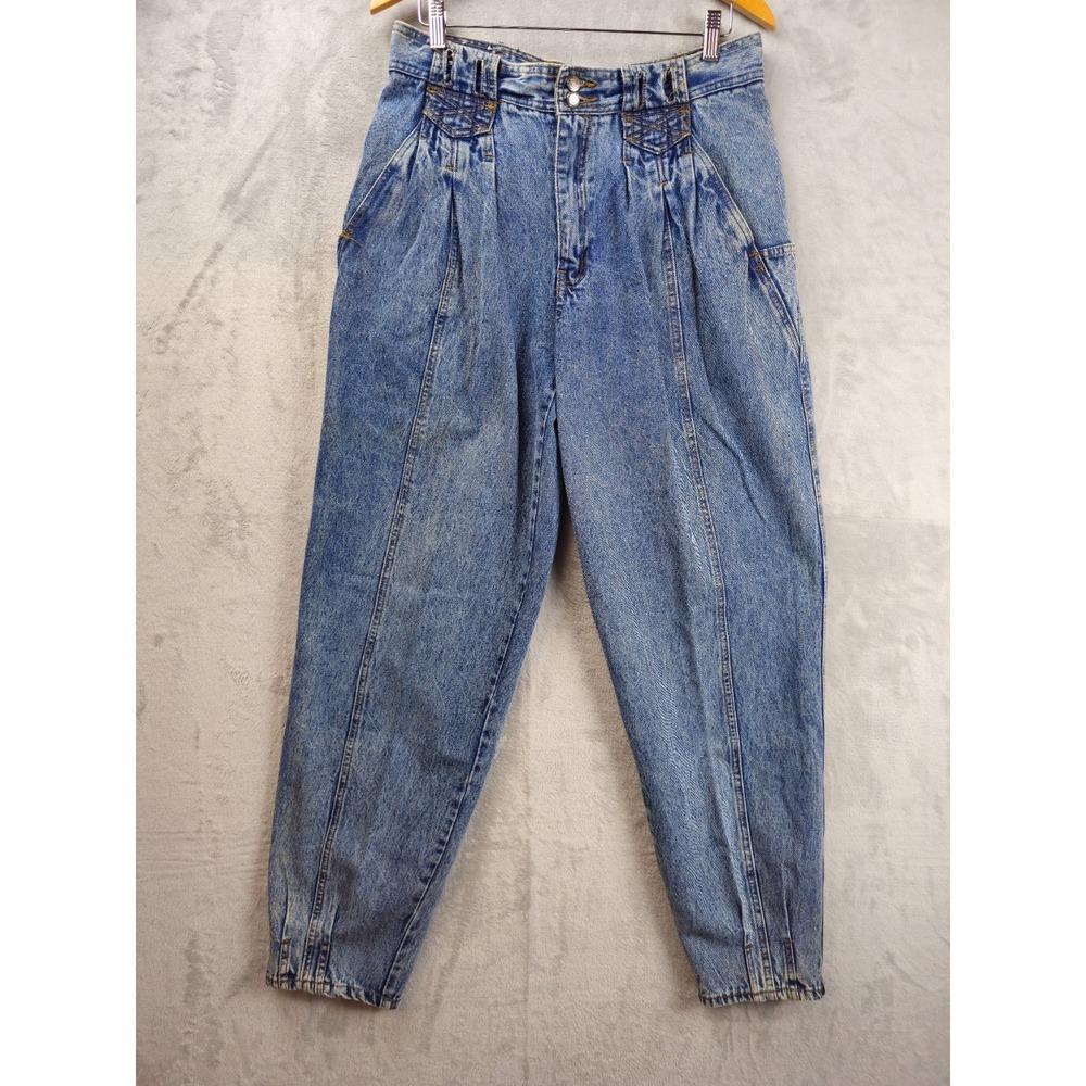 Vintage Bugle Boy Jeans 32x32 Blue Acid Wash Pleated Baggy Balloon Taper Hip Hop